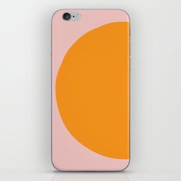 Margo Collection: Minimalist Modern Geometric Orange Circle on Pink iPhone Skin