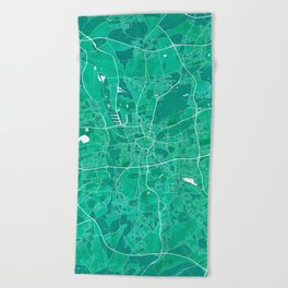 Dortmund City Map of Germany - Watercolor Beach Towel