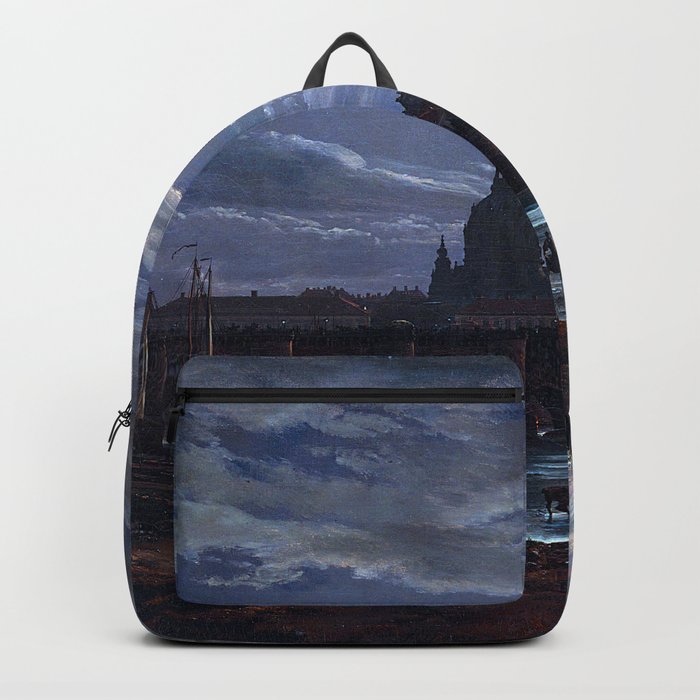 Johan Christian Dahl View of Dresden by Moonlight Backpack