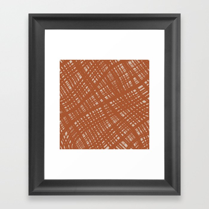 Rough Weave Abstract Burlap Painted Pattern in Clay and Putty Framed Art Print