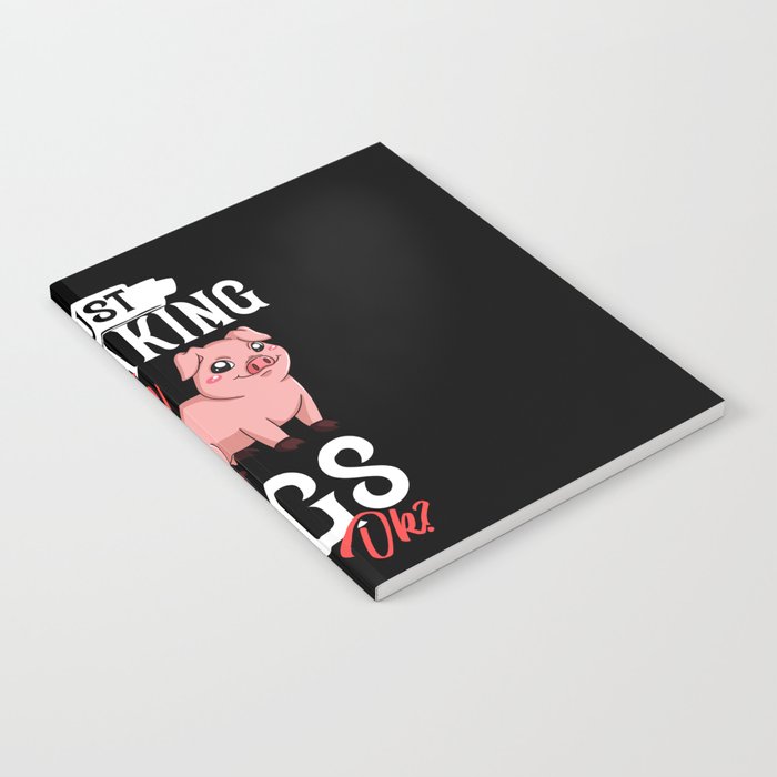 Mini Piggy Pig Farmer Funny Notebook