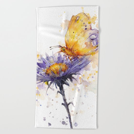 Flowers & Flutters Beach Towel