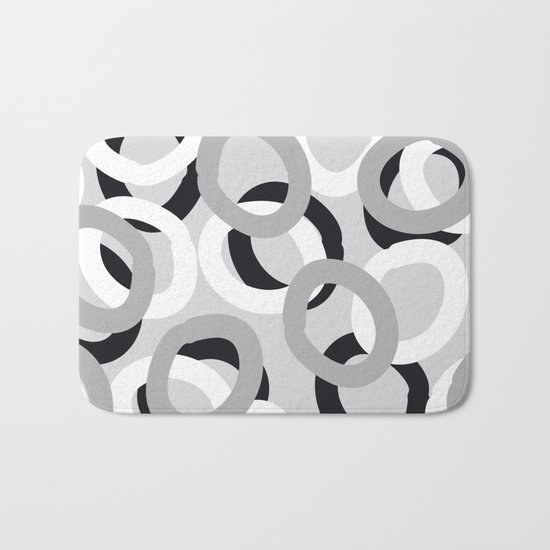 curly black, white, gray Bath Mat