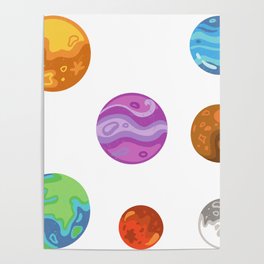 solar system planets pattern pack  Poster