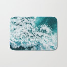 Turquoise Blue Ocean Waves Bath Mat