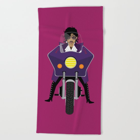 The Emoji-fication of His Purple Majesty: Motorcycle Beach Towel