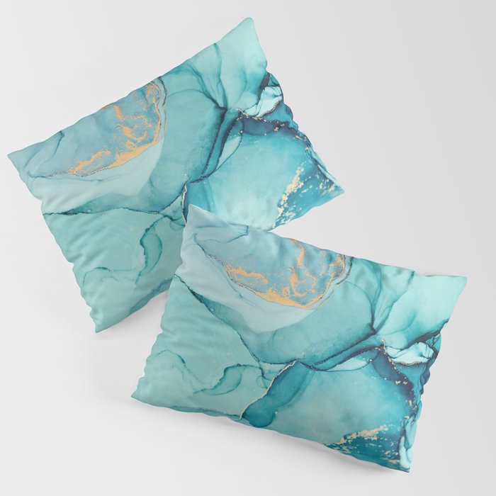 Abstract Turquoise Art Print By LandSartprints Pillow Sham