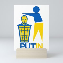 PutIn Trash Ukrainian Flag Colors  Mini Art Print
