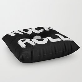 Rock and Roll Brushstroke Black and White Floor Pillow
