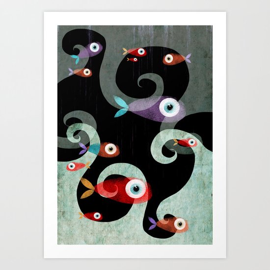The night is colorful Art Print