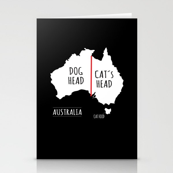 Australia Dog Head Cat's Head Stationery Cards