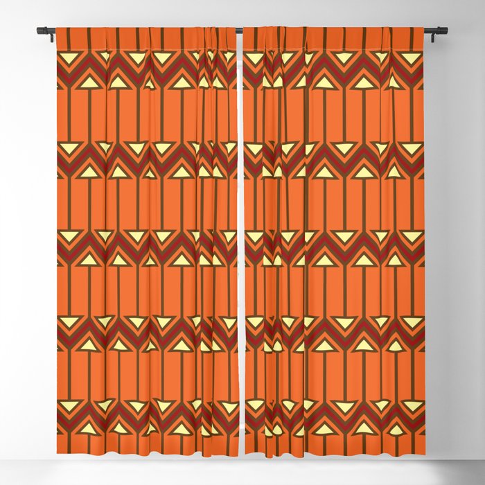 Retro 1960s Style Vintage Geometric Pattern Blackout Curtain