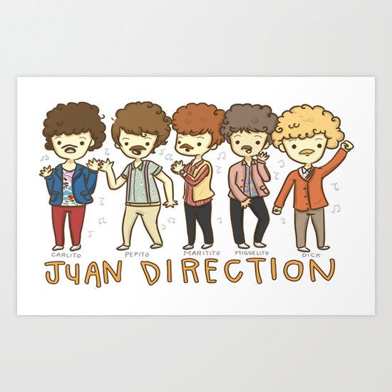 Juan Direction One Direction Cartoon Art Print