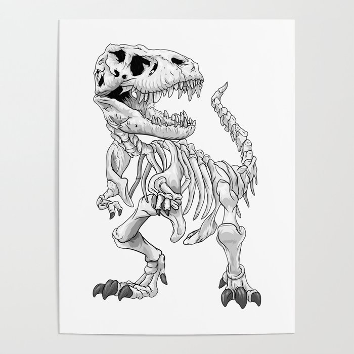 T-Rex Skeleton Dino bones paleontologist Dinosaur Poster