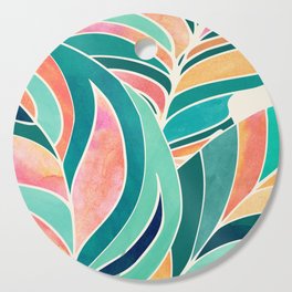 Rise Up Tropical Leaf Illustration Cutting Board