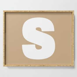 S (White & Tan Letter) Serving Tray