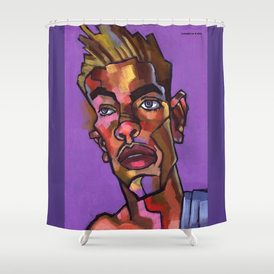 Louie After His Shower Shower Curtain