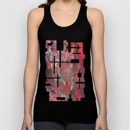 Red and Grey Abstract No.5 Unisex Tank Top