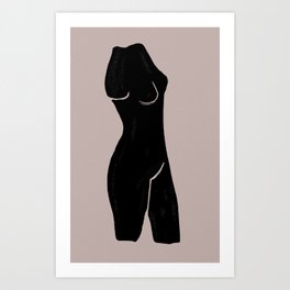 Nude in black Art Print
