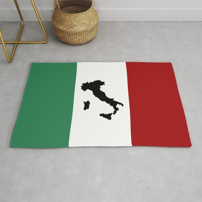 Italian Flag & Boot Rug by Jared S Davies