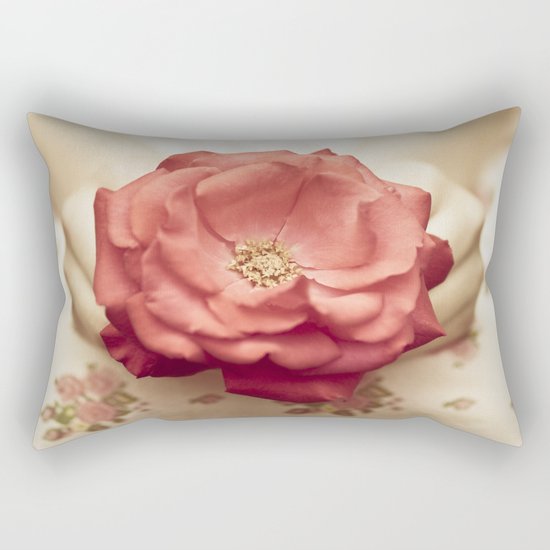 Rose in her hands III Rectangular Pillow