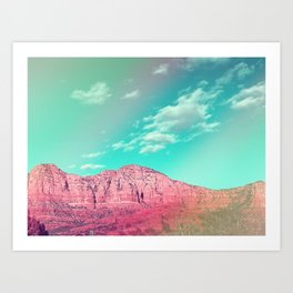 Rainbow Over Arizona Mountains Art Print