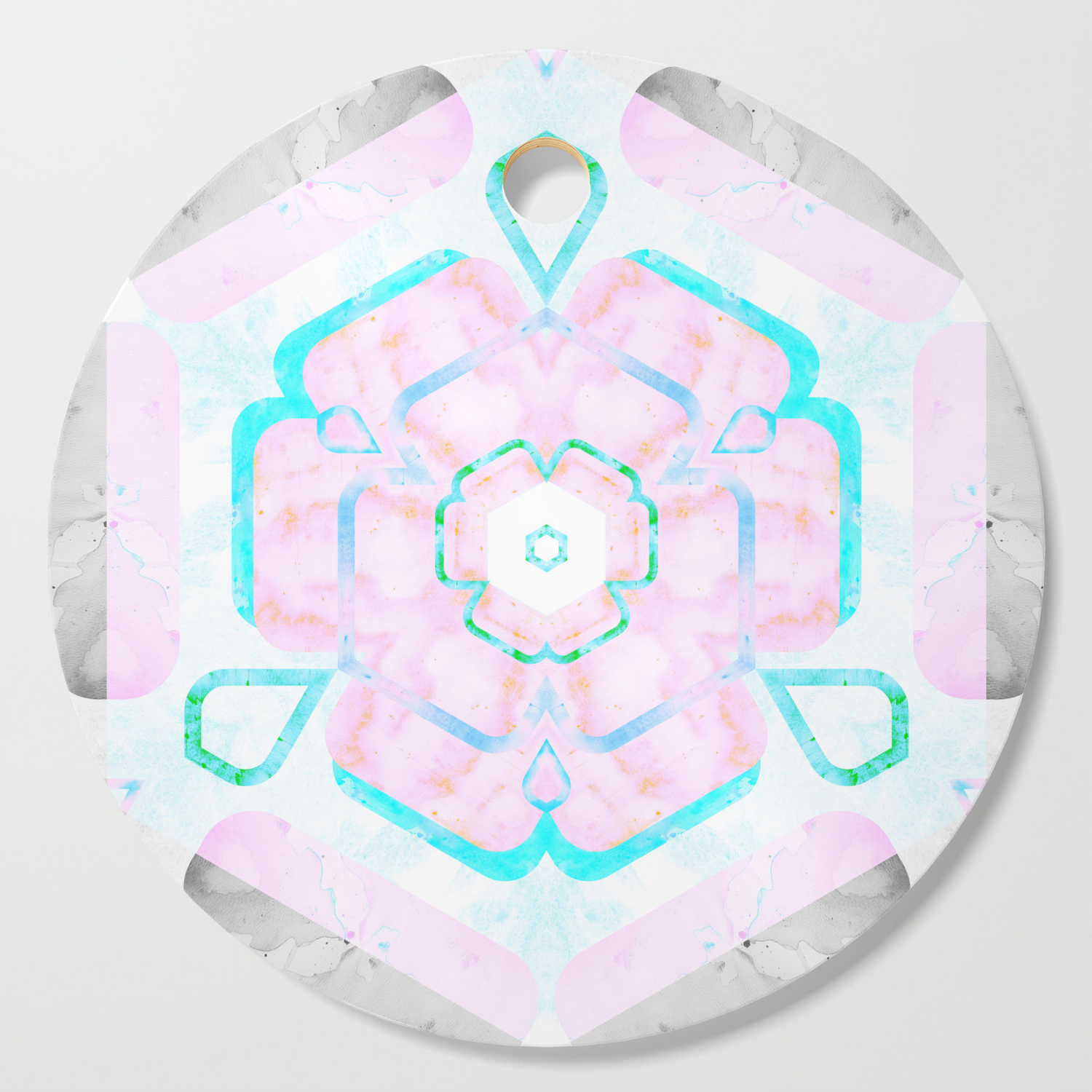 Pale Pink And Teal Viola Hybrid Flower Abstract Art Watercolor