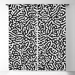 Squiggle Lines Black and White Pattern Blackout Curtain