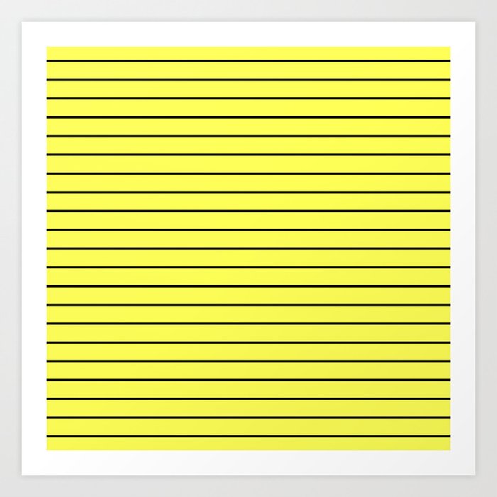 Black Lines On Yellow Art Print