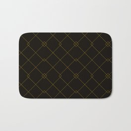 Trendy Black Gold Squares Collection Bath Mat