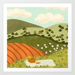 Countryside picnic Art Print