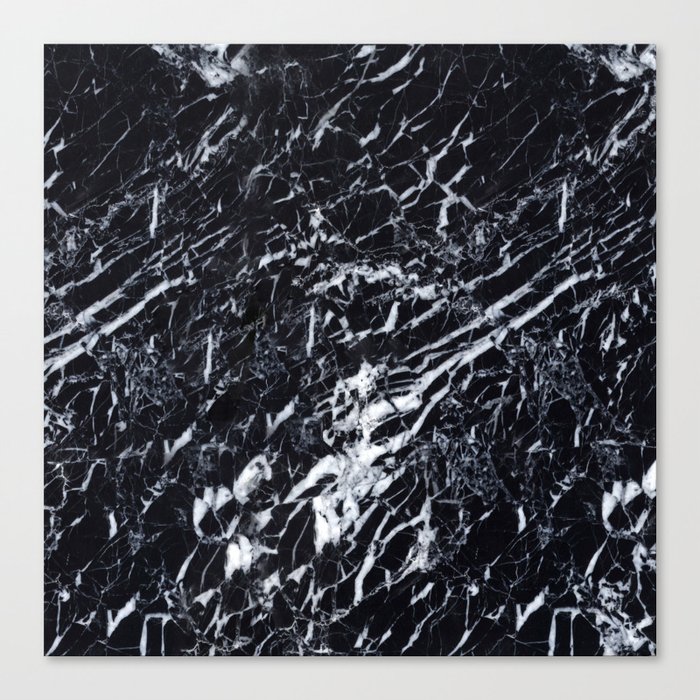 Real Marble Black Canvas Print