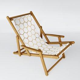 Golden Honeycomb Pattern Sling Chair