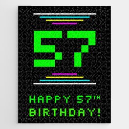 [ Thumbnail: 57th Birthday - Nerdy Geeky Pixelated 8-Bit Computing Graphics Inspired Look Jigsaw Puzzle ]