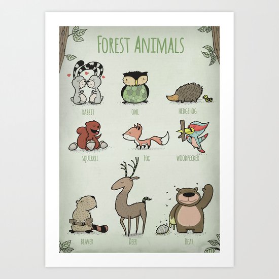 Forest Animals Art Print