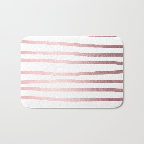 Simply Drawn Stripes Rose Quartz Elegance Bath Mat