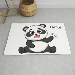 Friendly panda Area & Throw Rug