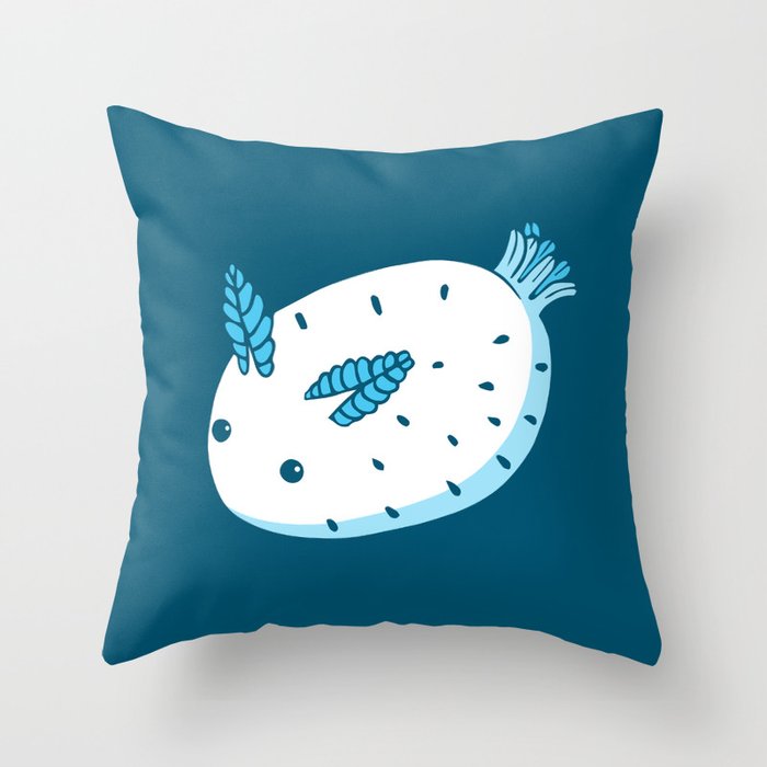 Sea Bunnies_Blue Throw Pillow