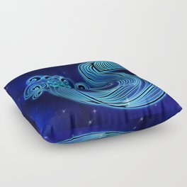 Astrology Horoscope Aquarius Zodiac Blue Floor Pillow