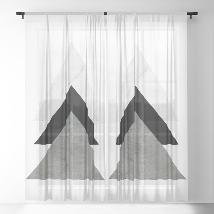 Arrows Monochrome Collage Sheer Curtain