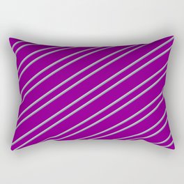 [ Thumbnail: Purple, Grey, and Light Slate Gray Colored Lined/Striped Pattern Rectangular Pillow ]