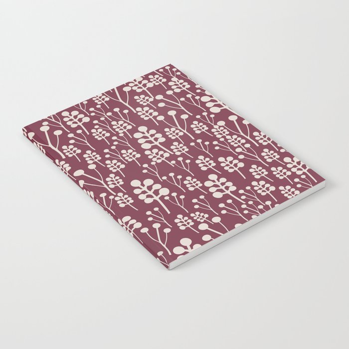 Beautiful red and white berry buds pattern  Notebook