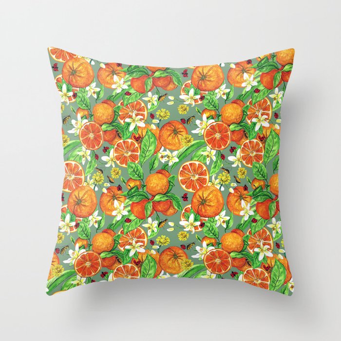 Orange Pattern Throw Pillow