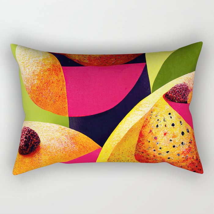 Orange Blitz - Abstract Minimalist Digital Retro Poster Art Rectangular Pillow