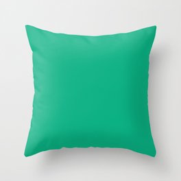 Emerald green. Solid bright green. Throw Pillow