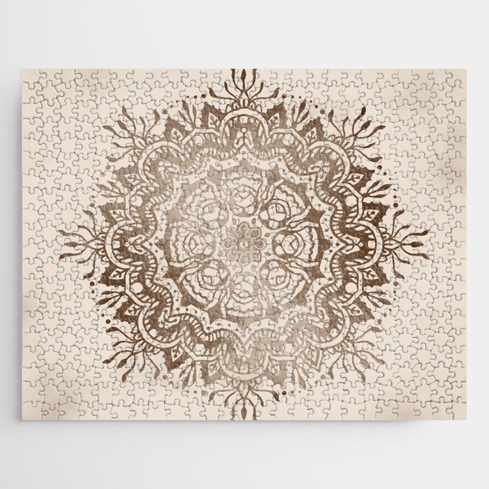 Brown Beige Mandala Graphic Design #539 Jigsaw Puzzle