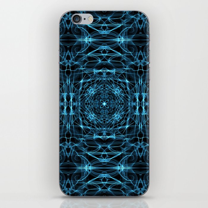 Liquid Light Series 24 ~ Blue Abstract Fractal Pattern iPhone Skin