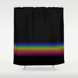 Tiny Rainbow on Black Shower Curtain