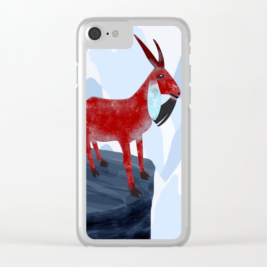 Mountain Goat Design Clear iPhone Case