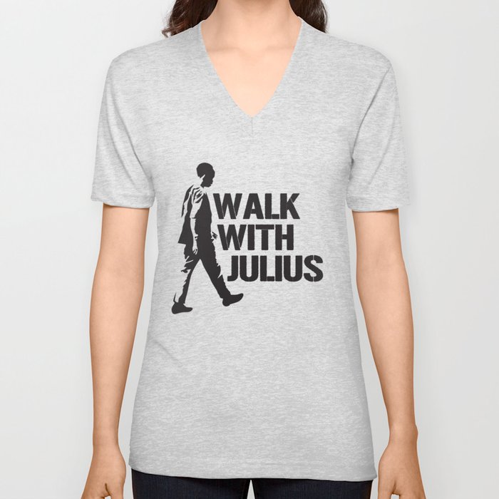 Walk With Julius V Neck T Shirt